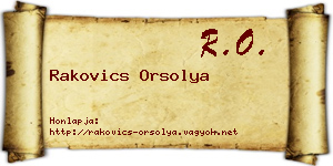 Rakovics Orsolya névjegykártya