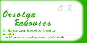 orsolya rakovics business card